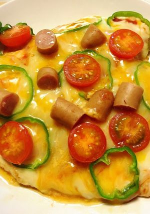 糖質制限中もOK！焼くだけ簡単チキンピザ-レシピのメイン写真