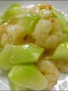 ブロッコリーの茎とエビの塩味炒め-レシピのメイン写真