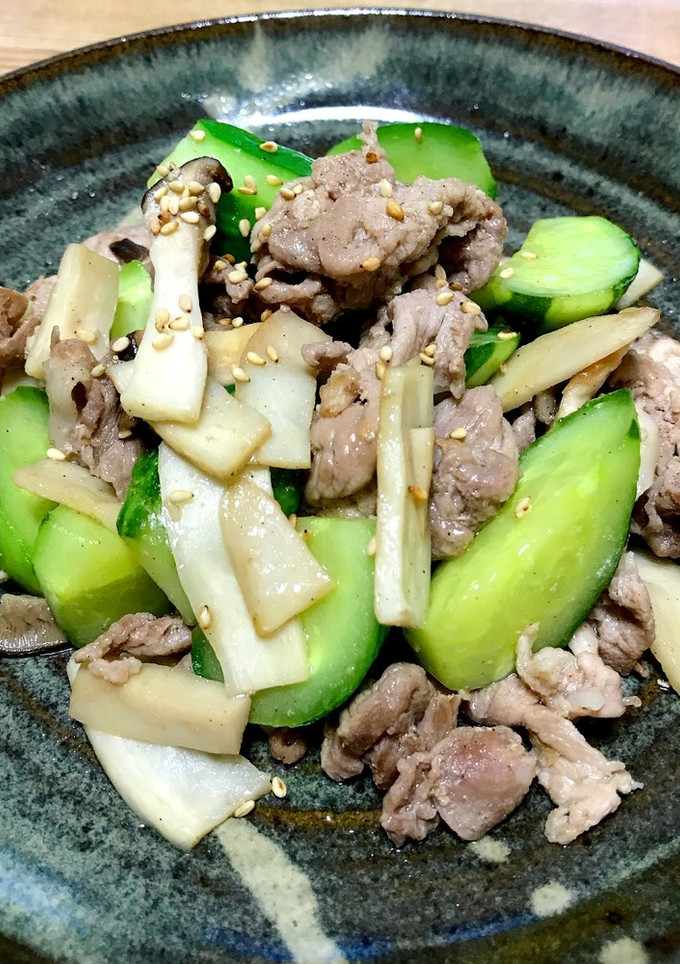 豚肉と胡瓜のごま油炒め-レシピのメイン写真