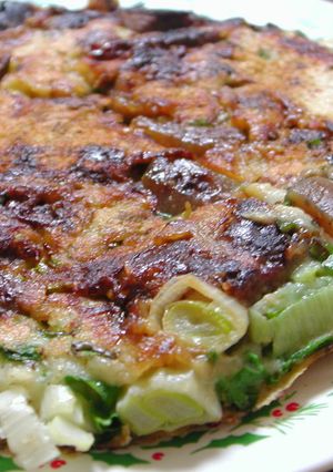 大満足!すじコン入りねぎ焼き-レシピのメイン写真