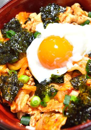 5分でできる！柔らかヘルシー豚キムチ丼-レシピのメイン写真