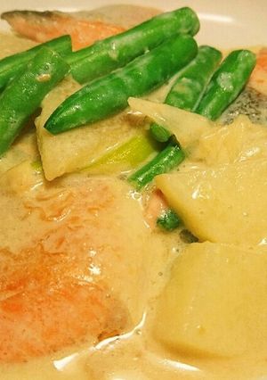 鮭とねぎの豆乳クリーム煮-レシピのメイン写真