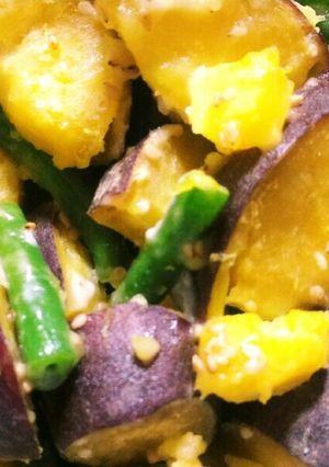 さつまいもとインゲンの胡麻マヨサラダ-レシピのメイン写真