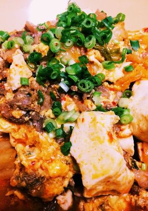 キムチと卵の肉豆腐-レシピのメイン写真