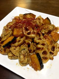 根菜と南瓜の甘辛炒め-レシピのメイン写真