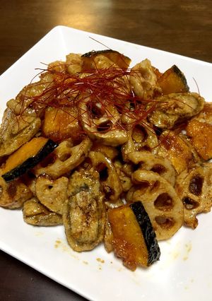 根菜と南瓜の甘辛炒め-レシピのメイン写真