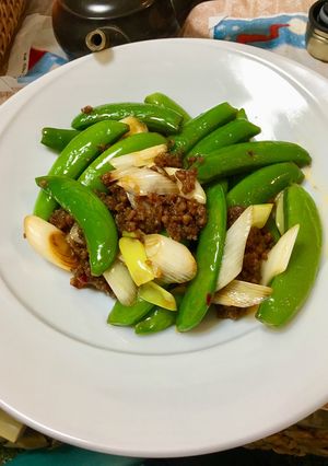 ひき肉とスナップエンドウの中華炒め-レシピのメイン写真