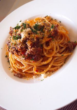 幸せパスタ!肉を食べるボロネーゼ!-レシピのメイン写真