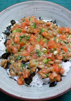 サーモン納豆丼-レシピのメイン写真