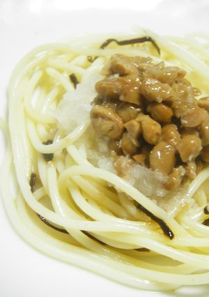 和風でヘルシー❤おろし納豆塩コンブパスタ-レシピのメイン写真