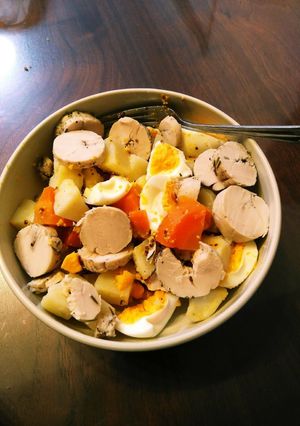 鶏ハムとジャガイモと人参のホットサラダ-レシピのメイン写真