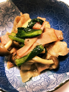 小松菜と豚肉の甘口オイスター醤油炒め-レシピのメイン写真