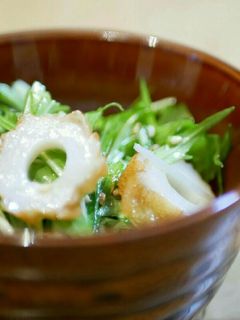 簡単!水菜とちくわのサラダ-レシピのメイン写真