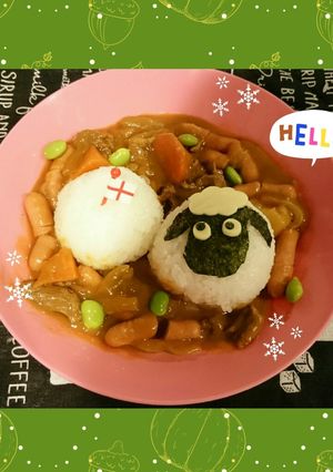 ひつじのショーンのキャラカレー❤-レシピのメイン写真