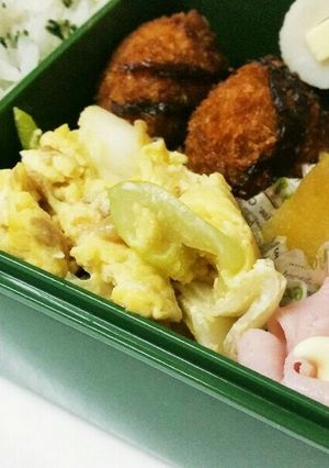 お弁当に簡単!! ネギとなめ茸の卵とじ-レシピのメイン写真