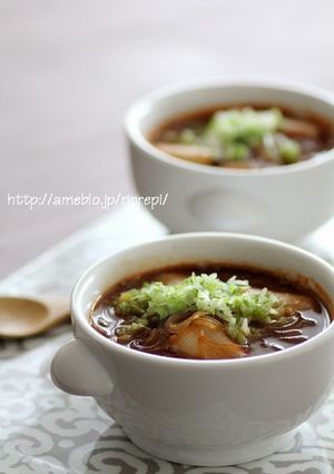 春雨入り葱のピリ辛ごま味噌スープ-レシピのメイン写真
