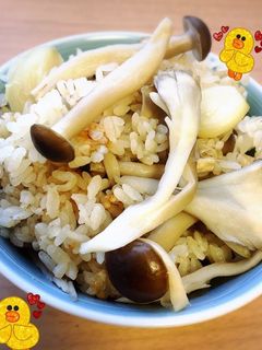 免疫UPニンニクとキノコの炊き込みごはん-レシピのメイン写真