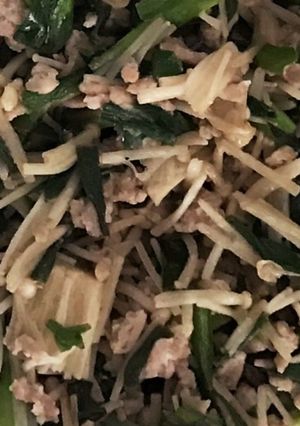 常備菜 ニラえのきひき肉炒め アレンジ-レシピのメイン写真
