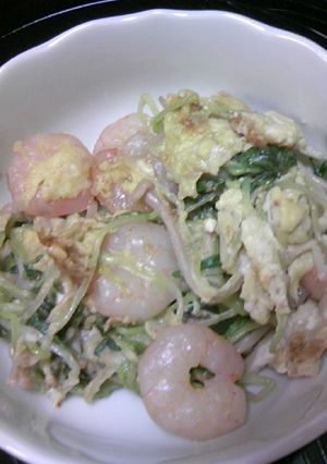 空芯菜のスプラウトえび卵炒め-レシピのメイン写真