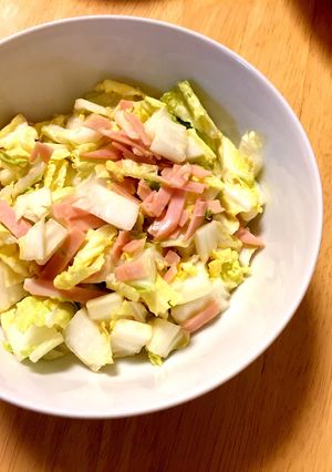 切って和えるだけ！白菜とハムのサラダ-レシピのメイン写真