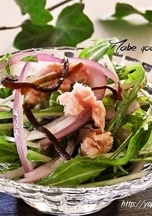 水菜とツナのレモン香る塩昆布☆サラダ-レシピのメイン写真