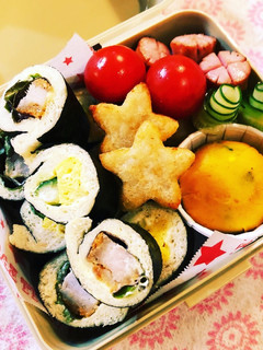 節分*恵方巻風*可愛いサンドウィッチ弁当-レシピのメイン写真