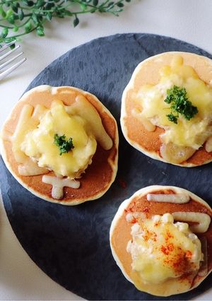 ツナメルトのオープンパンケーキ☆-レシピのメイン写真
