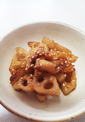 残り鶏皮蓮根のさっぱり甘辛炒め簡単-レシピのメイン写真