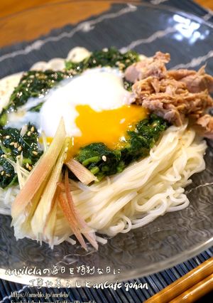 モロヘイヤのたたきde元気になる素麺!-レシピのメイン写真