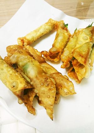 ささみとシソの巻き巻きワンタン揚げ-レシピのメイン写真