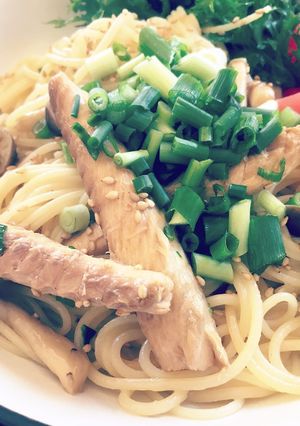 サバ缶とキノコのバター醤油パスタ-レシピのメイン写真