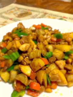 鶏モモ肉コロコロカレー炒め-レシピのメイン写真