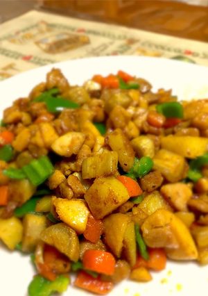 鶏モモ肉コロコロカレー炒め-レシピのメイン写真