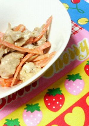 ✿にんじんと❀蒸し鶏の✿マヨソース和え-レシピのメイン写真