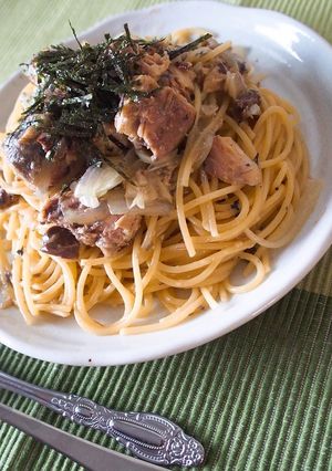 鯖水煮缶のスタミナパスタ！-レシピのメイン写真