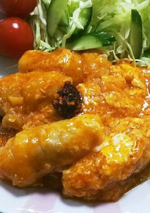 お餅＆チーズin とろ～り豚チリ-レシピのメイン写真