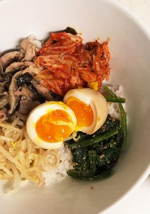 石焼き風ビビンバ+中華スープ-レシピのメイン写真