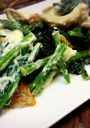 ほうれん草とちくわのクリームチーズ炒め-レシピのメイン写真