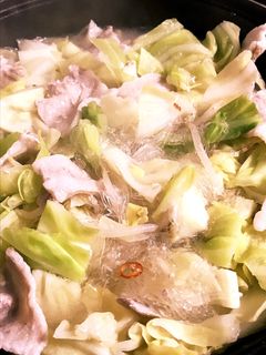 キャベツと豚バラのもつ鍋風-レシピのメイン写真