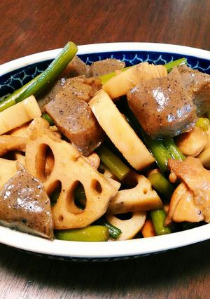 鶏肉と蓮根のオイスターソース煮-レシピのメイン写真