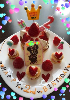 HMでバースデーケーキ♡デコチョコ添え♡-レシピのメイン写真