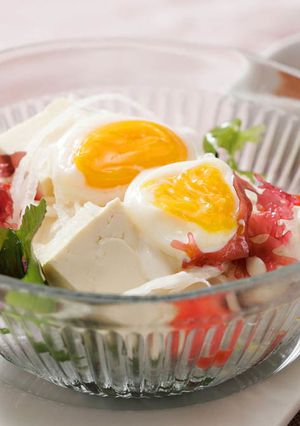 豆腐サラダ　温たま添え-レシピのメイン写真