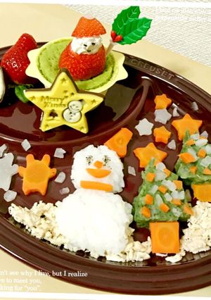 離乳食☆中期〜OK☆クリスマスプレート☆-レシピのメイン写真