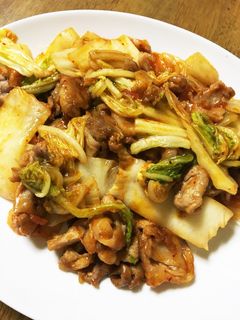 冬の白菜の豚キムチ炒め-レシピのメイン写真
