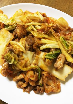 冬の白菜の豚キムチ炒め-レシピのメイン写真