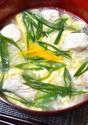 体ポカポカ！鶏肉と卵の親子にゅうめん-レシピのメイン写真