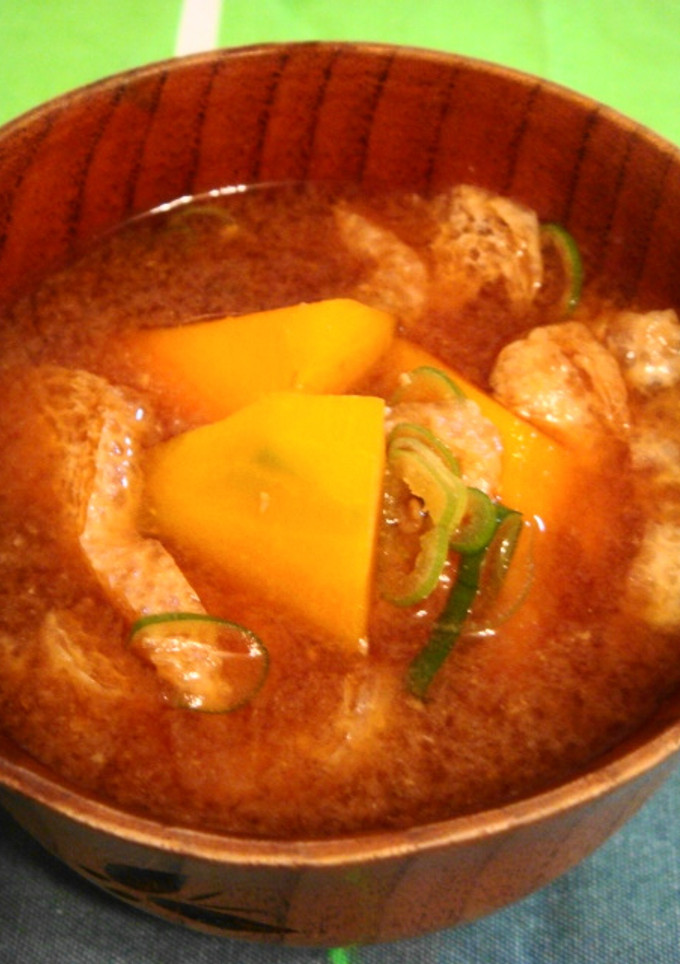 ■かぼちゃと油揚げのお味噌汁■-レシピのメイン写真