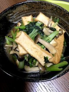 小松菜とあげの生姜醤油炒め-レシピのメイン写真