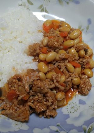 ひき肉と大豆のケチャップ煮込み風-レシピのメイン写真