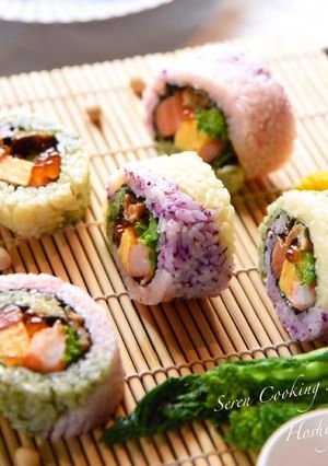 かわいい レインボー 恵方巻 節分にも-レシピのメイン写真